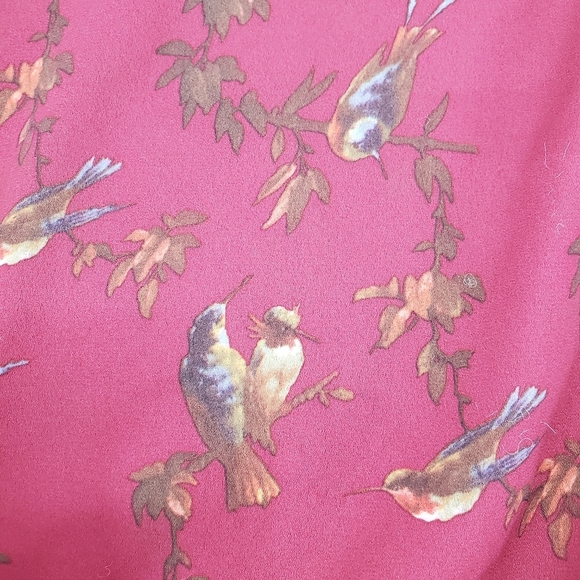 Amanda Green burgundy sweater with birds XL - Picture 2 of 10